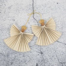 A WORLD OF CRAFT GRETA ANGEL Julhänge 2-pack, offwhite/guld