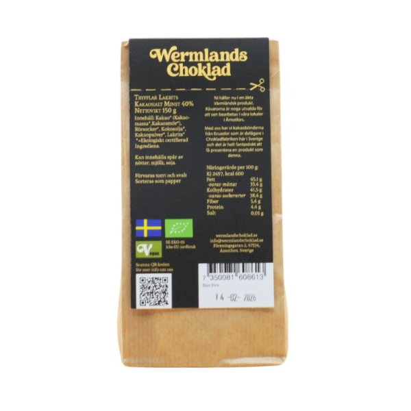 WERMLANDS CHOKLAD TRYFFLAR LAKRITS eko