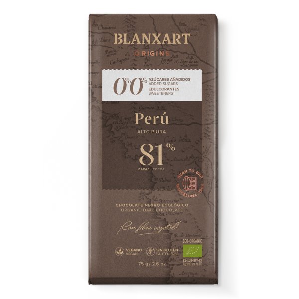 BLANXART MÖRK CHOKLAD PERÚ 81% OSÖTAD