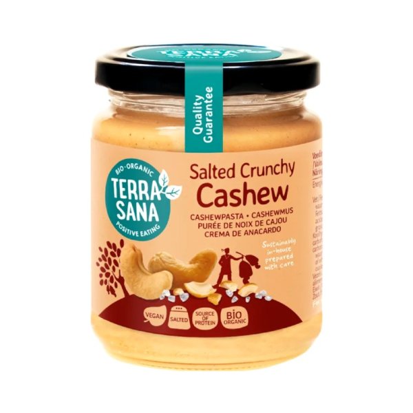 TERRASANA CASHEWNÖTPASTA CRUNCHY MED HIMALAYASALT eko