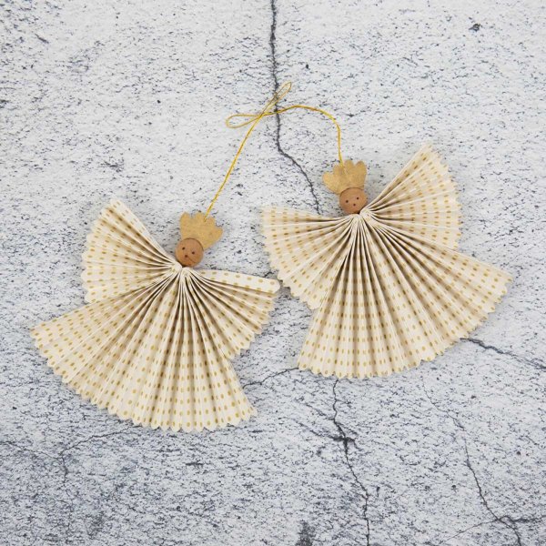 A WORLD OF CRAFT GRETA ANGEL Julhänge 2-pack, offwhite/guld