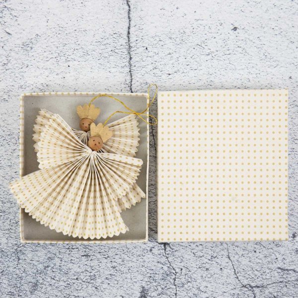 A WORLD OF CRAFT GRETA ANGEL Julhänge 2-pack, offwhite/guld