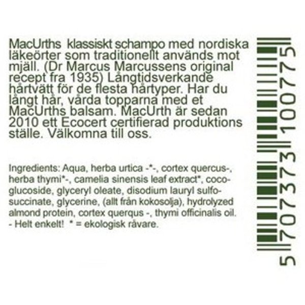 MACURTH SHAMPOO BRÄNNÄSSLA