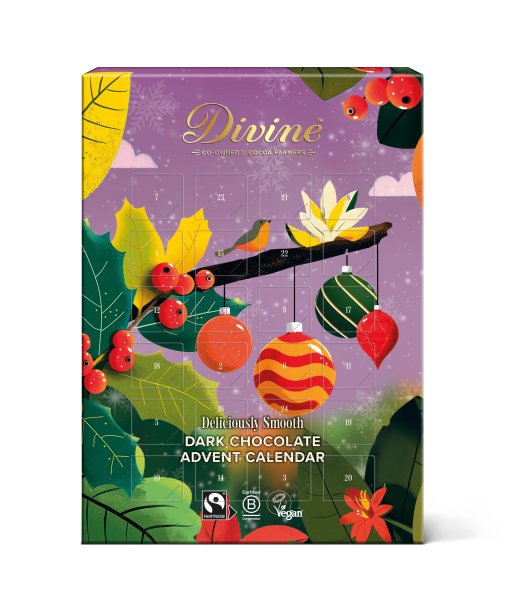 Divine Adventskalender Mörk Choklad 70%